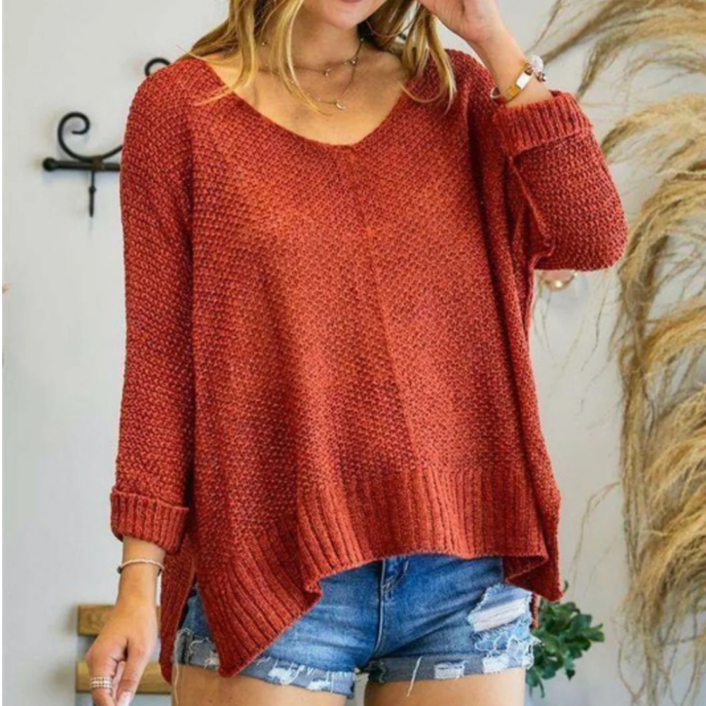Rust Loose Knit Sweater by Adora size 2X/3X